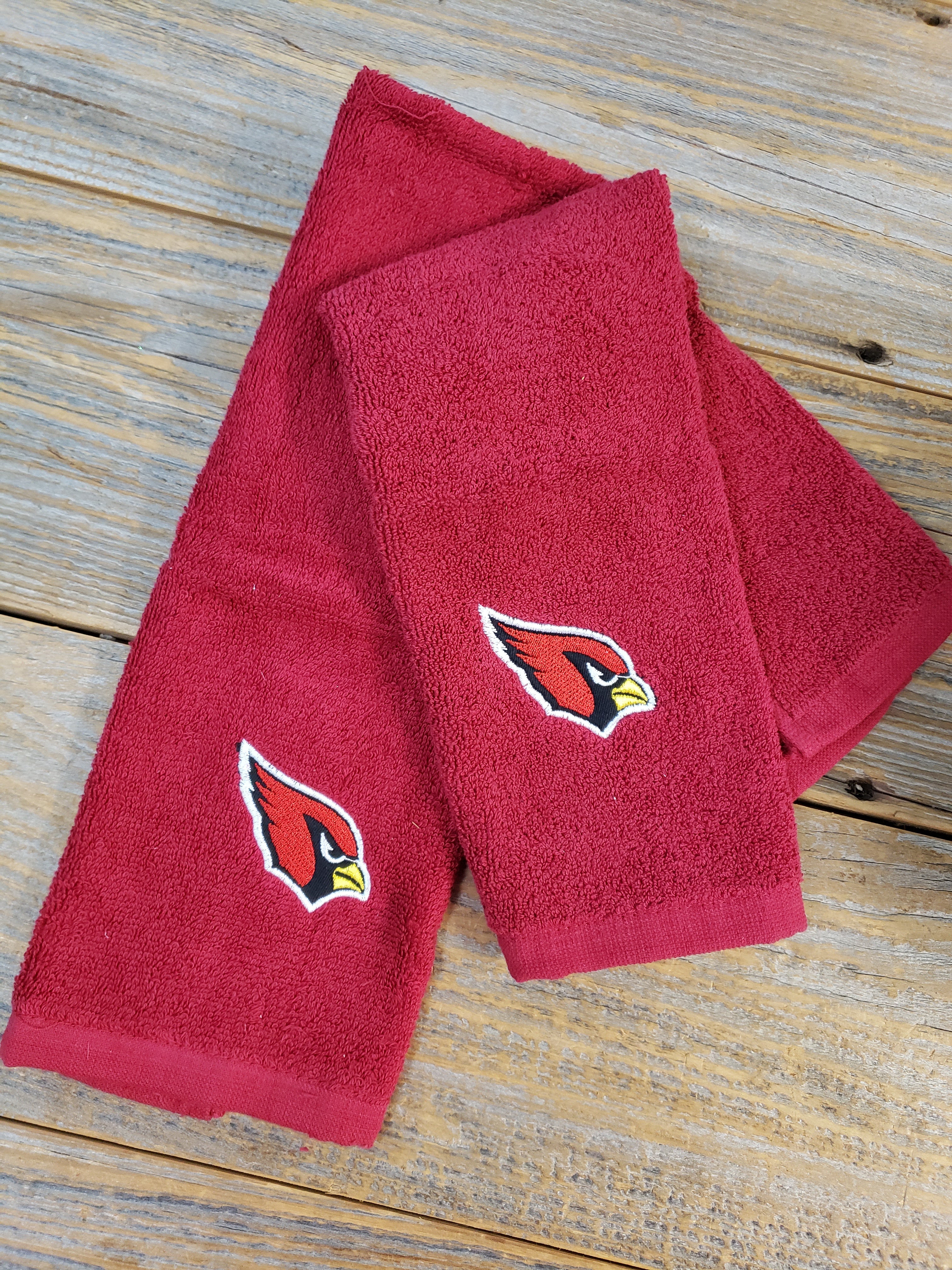 Arizona Cardinals Embroidered Fingertip Terry Towel Set of 2