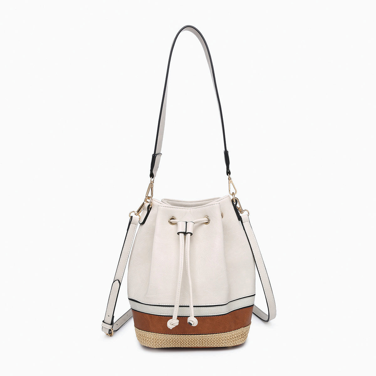 Jen & Co Darcy Tri Color Bucket Bag In Brown