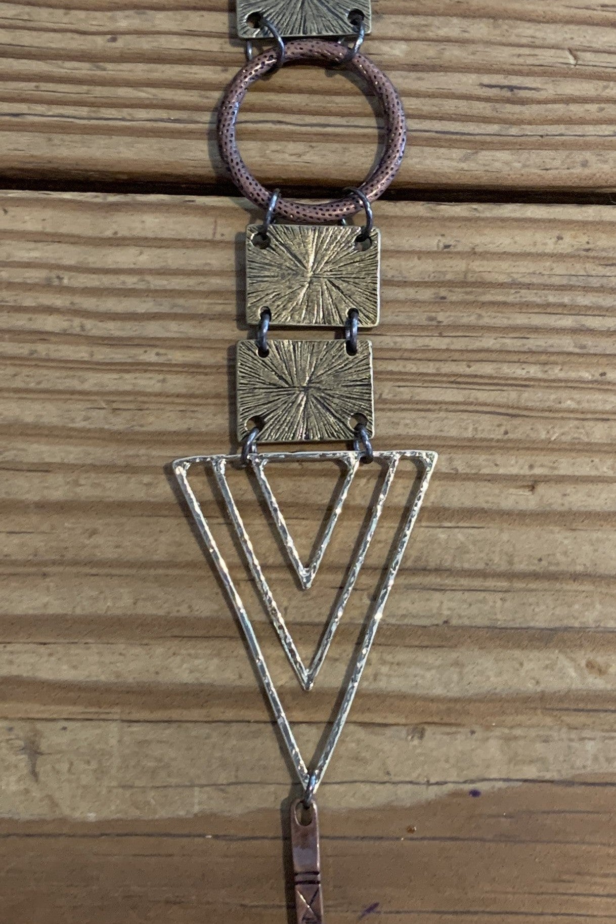 Lost And Found Mixed Metal Necklace With Geometric Shapes