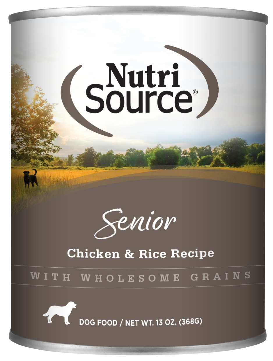 NutriSource? Senior Chicken & Rice Formula, Wet Dog Food, 13-oz Case of 12