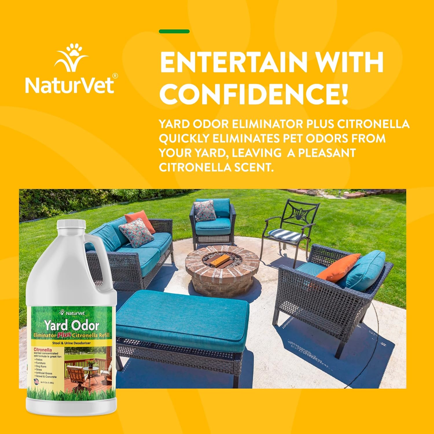 NaturVet Yard Odor Eliminator Plus Citronella Spray