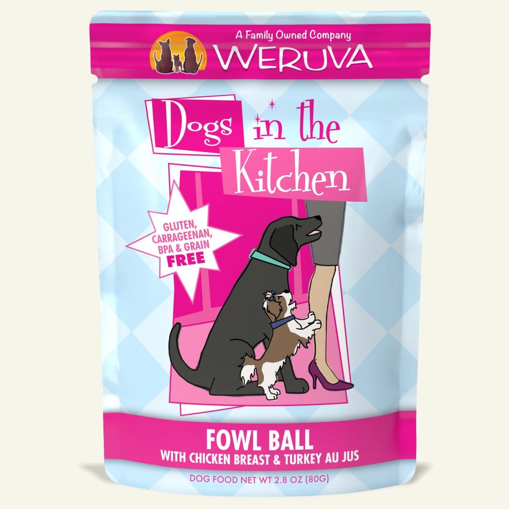 Dogs In The Kitchen Fowl Ball 2.8-oz Pouch, Wet Dog Food