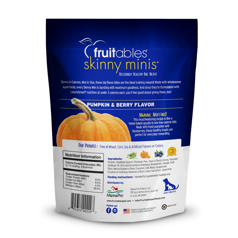 Fruitables Skinny Minis Pumpkin & Berry 5-oz, Dog Treat