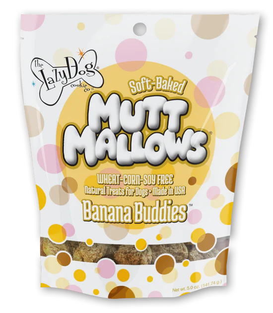 The Lazy Dog Cookie Co. Mutt Mallows Banana Buddies 5-oz, Dog Treat