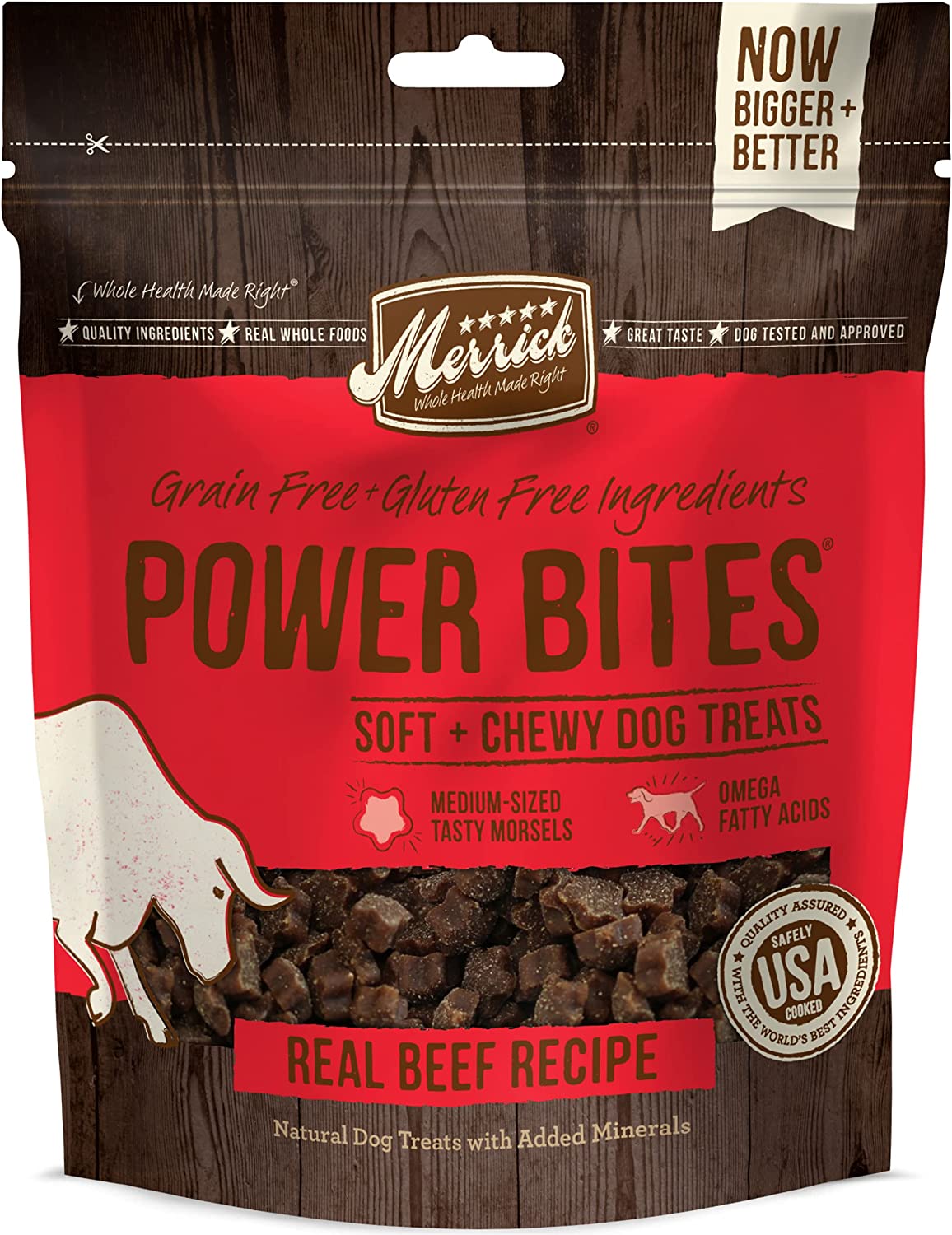 Merrick Power Bites Real Beef Recipe 6-oz, Dog Treat