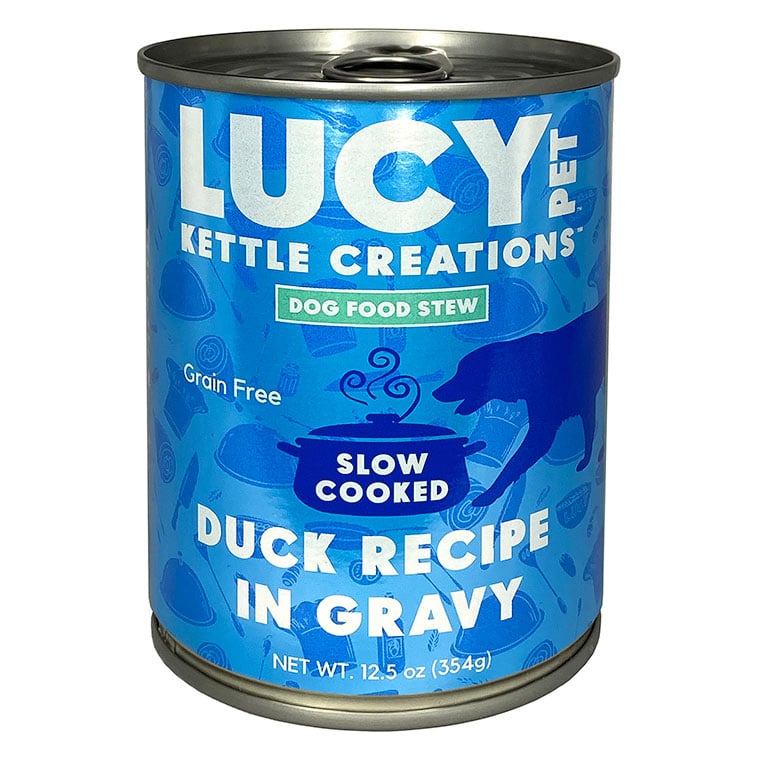 Lucy Pet Kettle Creations? Duck Dog Recipe in Gravy, Wet Dog Food, 12.5-oz Case of 12