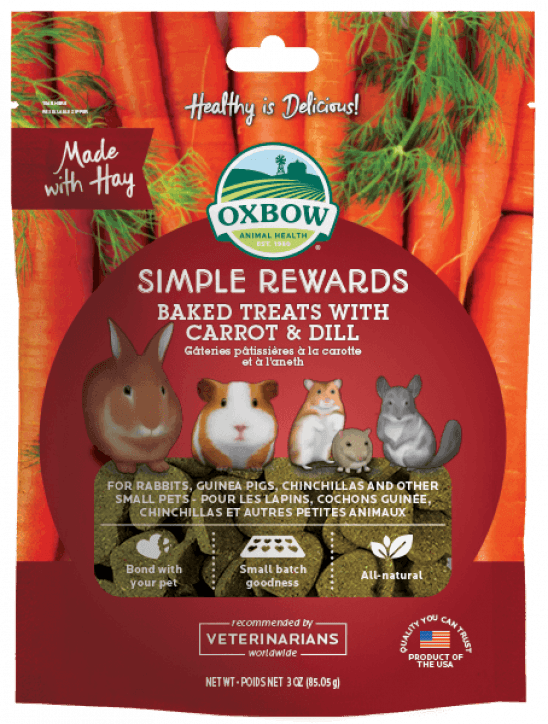 Oxbow Simple Rewards Baked Treats with Carrot And Dill For Small Animals, 3-oz Bag