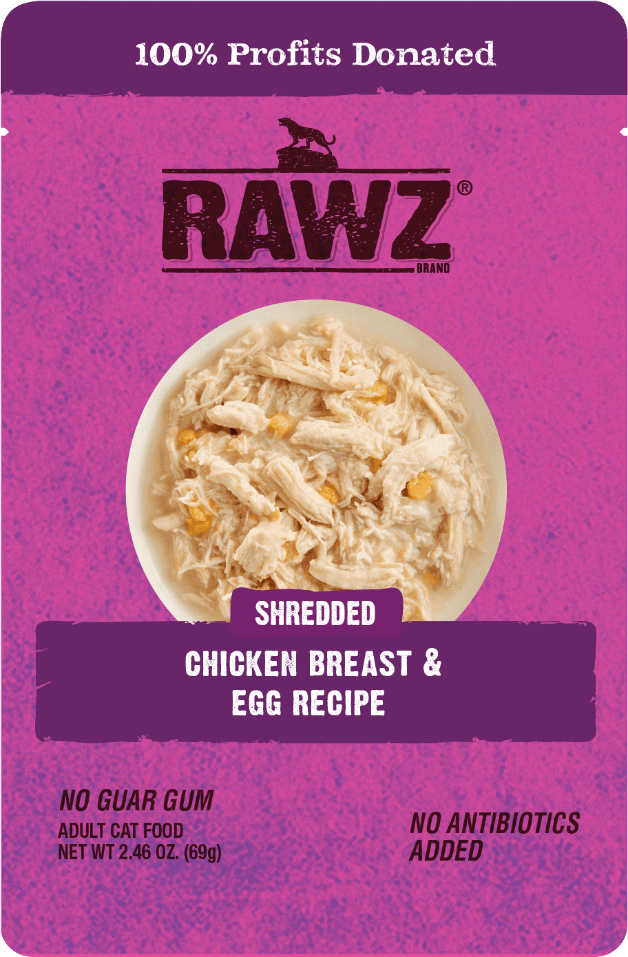 RAWZ? Shredded Chicken and Egg Recipe 2.46-oz, Wet Cat Food