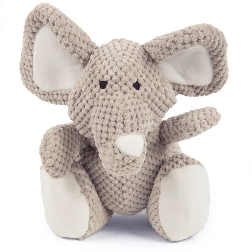 GoDog Chew Guard Technology Checkers Elephant Plush Dog Toy, Large