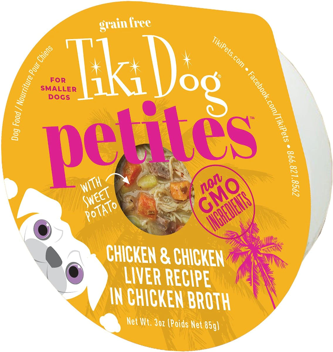 Tiki Dog Aloha Petites? Grain-Free Chicken & Chicken Liver 3-oz, Wet Dog Food