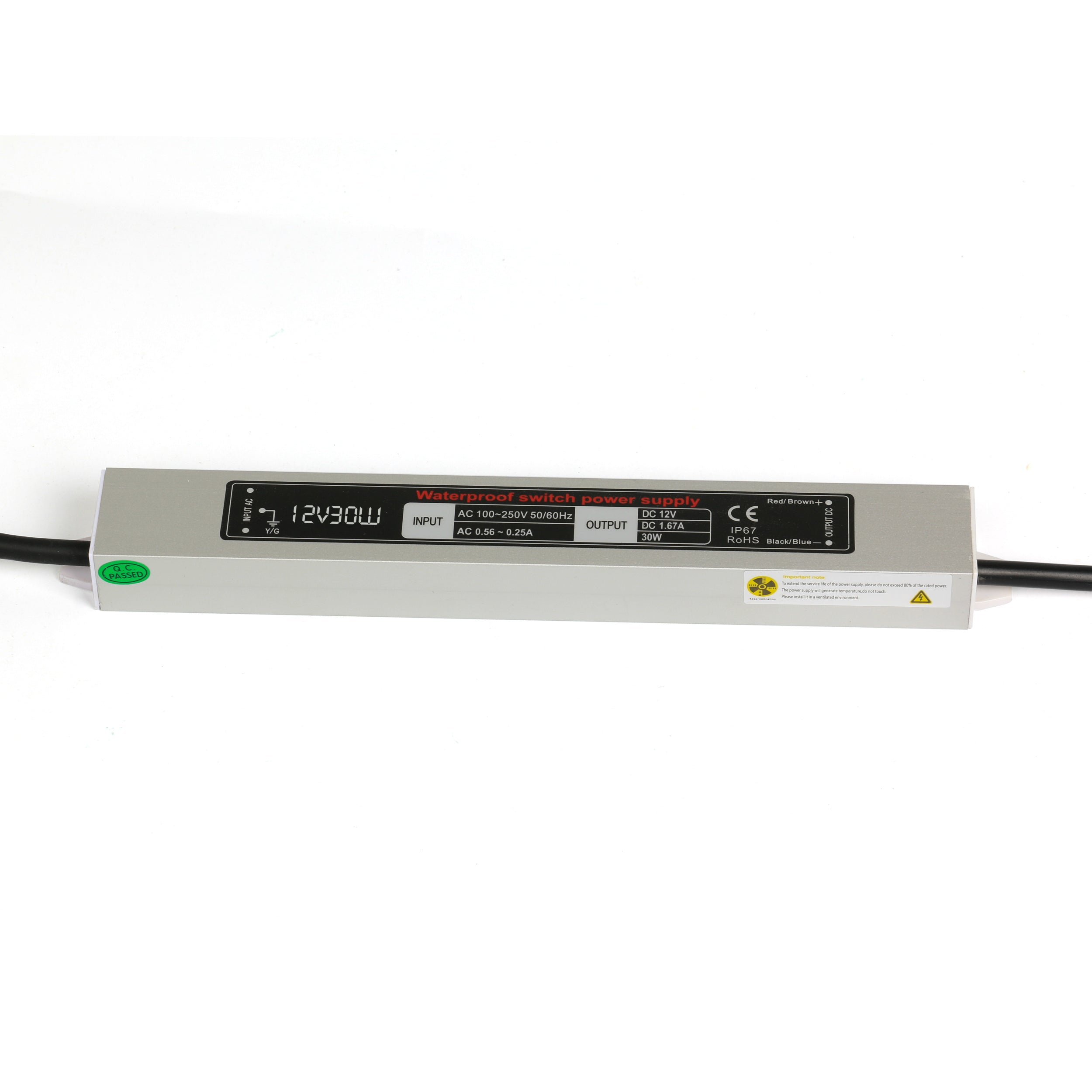 LED Power Supply waterproof IP67 12V 30W