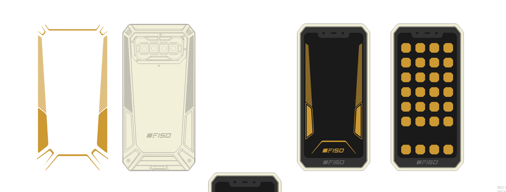 The apps on the phone also make use of the octagonal shape in B2021