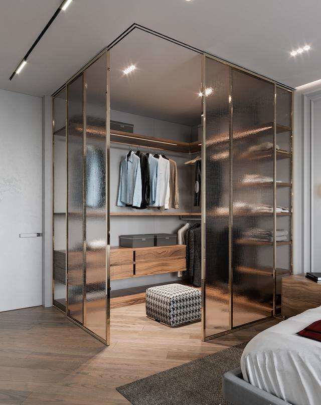 Method 2: Use glass and curtains for partitioning