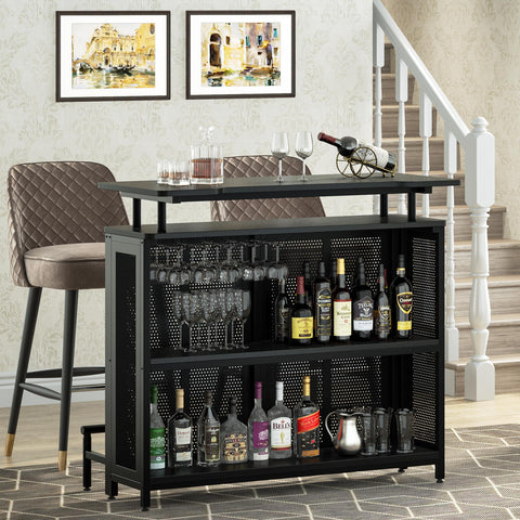 Tribesigns Home Bar Unit, 3 Tier Liquor Bar Table