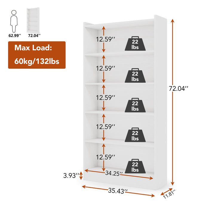 Tall Wood Bookcase Size