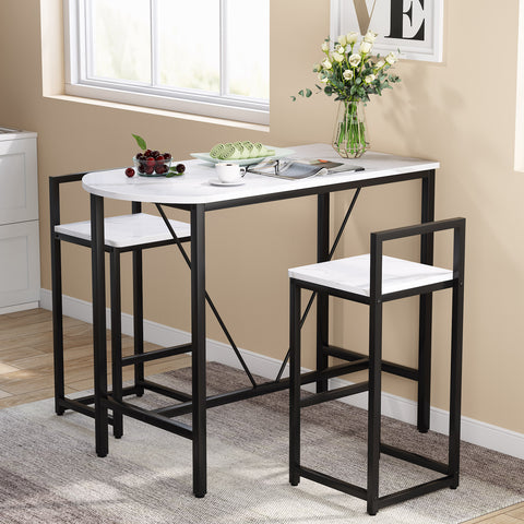 Tribesigns 3-Piece Bar Table Set, Kitchen Pub Dining Table