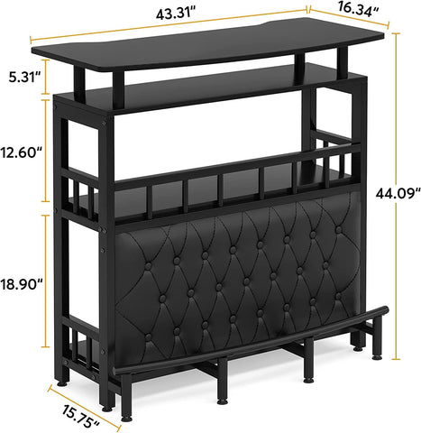 Tribesigns Bar Unit, Home Entertainment Bar with Storage and Footrest
