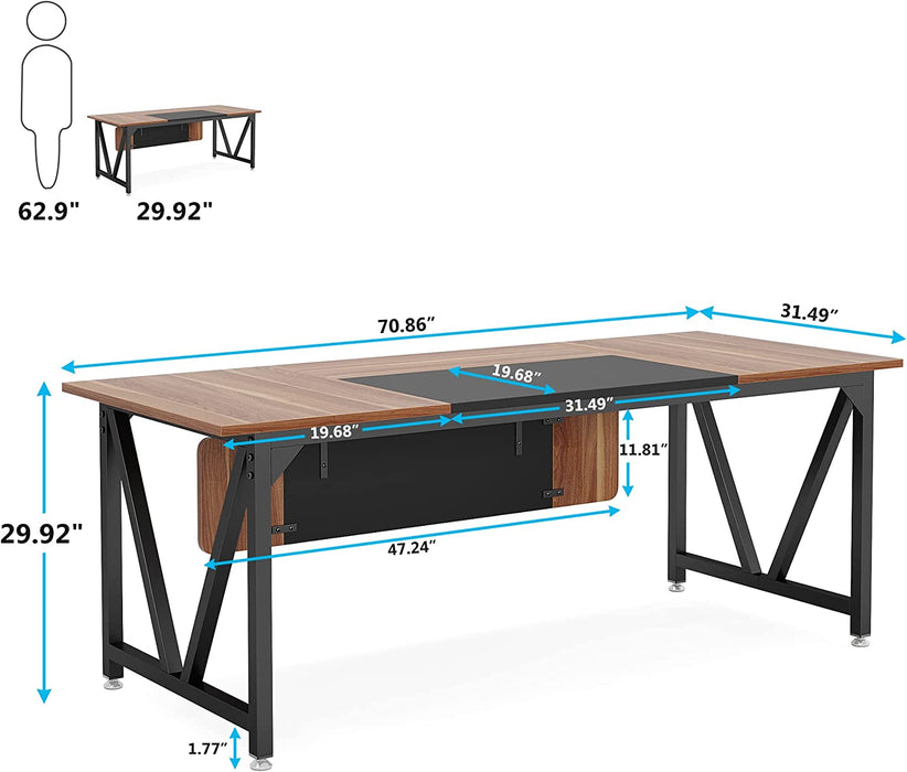 Tribesigns Computer Desk, 70.8" Large Executive Office Desk