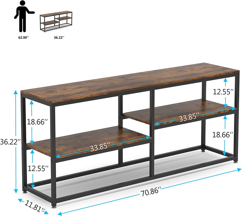 Tirbesigns 70.9 inch Extra Long Sofa Table with Storage Shelves