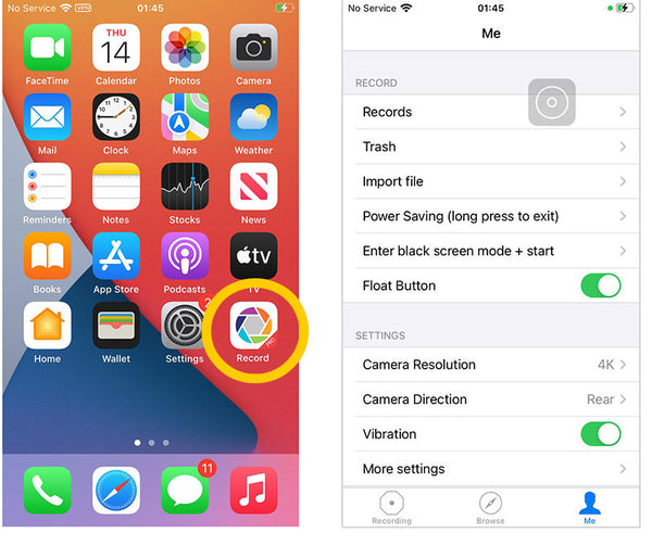 Hidden Spy Camera on phone