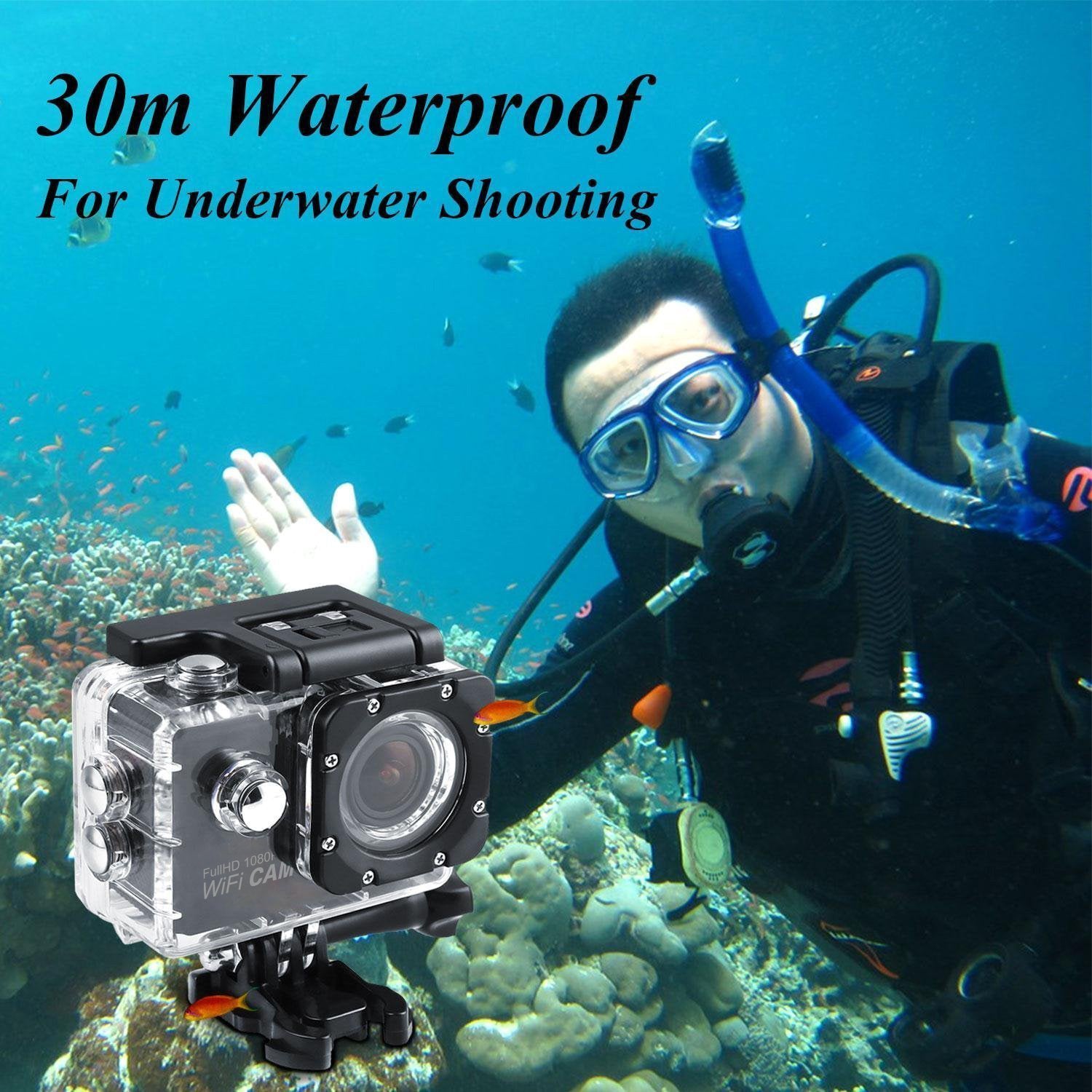30m Underwater Sports Camera 1080P 2 inch LCD Camera