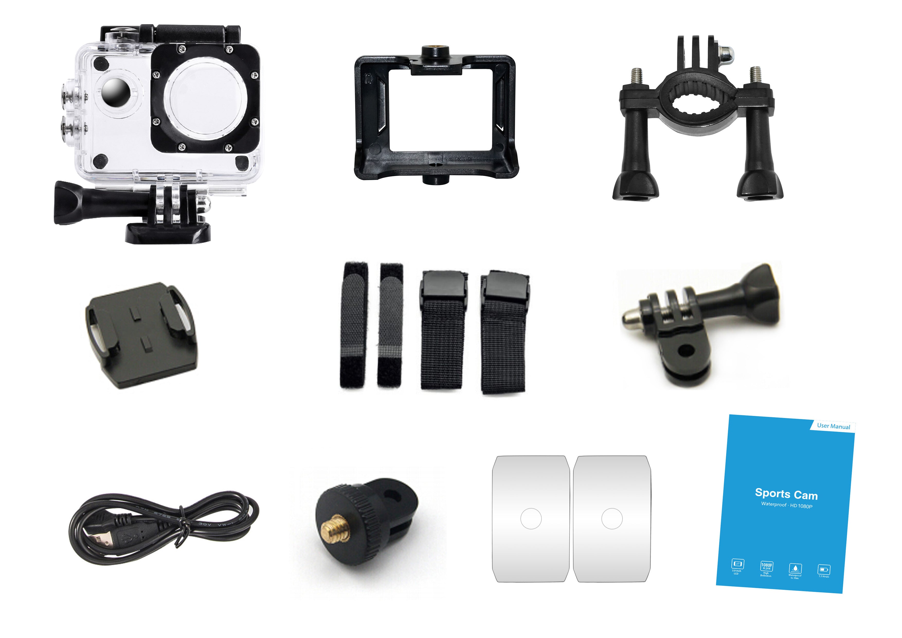 30m Underwater Sports Camera 1080P 2 inch LCD Camera