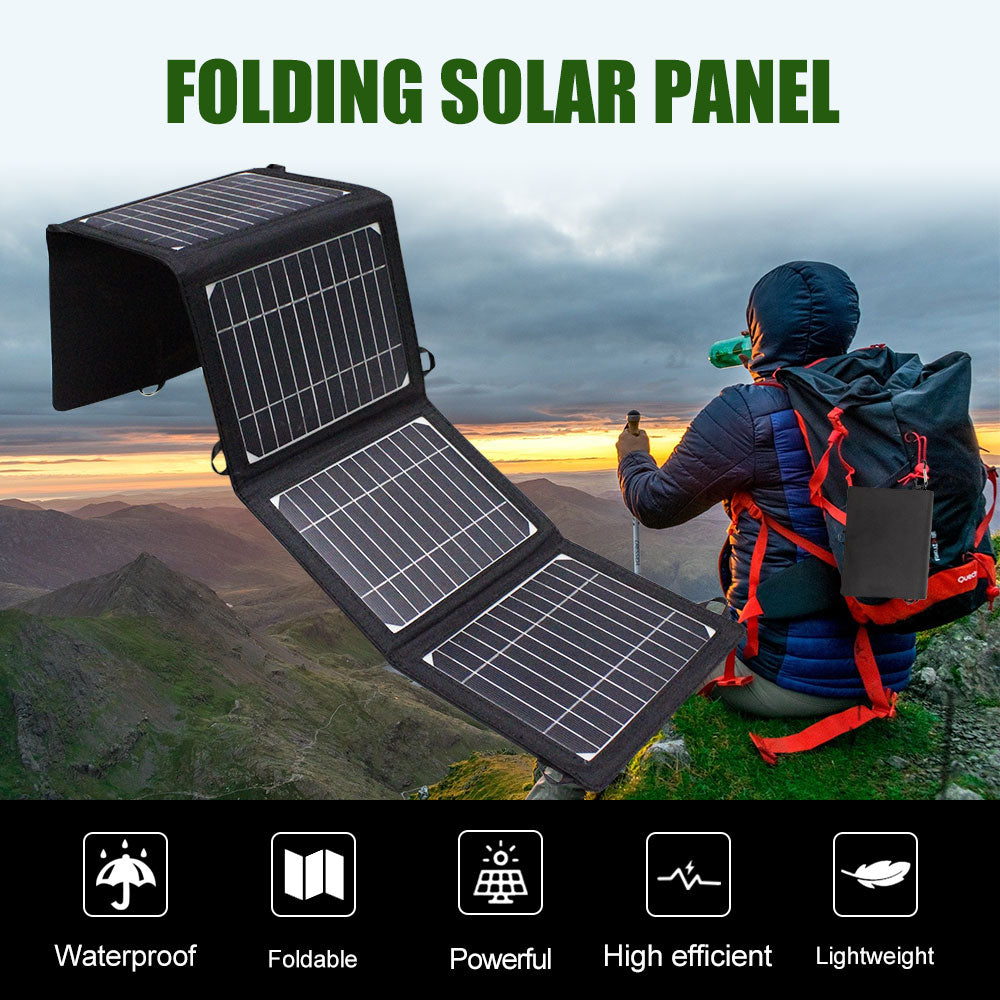 28W Solar Panel Foldable Portable Waterproof USB Energy Solar Cell Charger