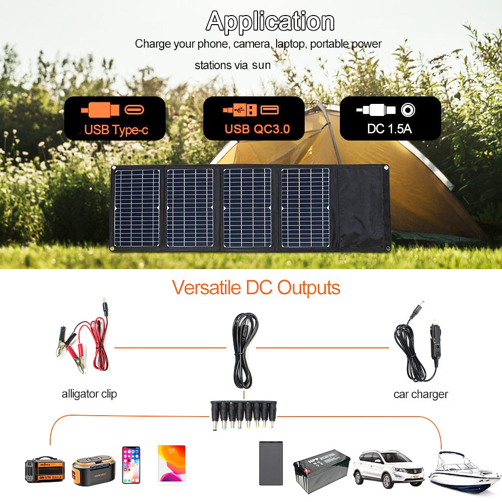 28W Solar Panel Foldable Portable Waterproof USB Energy Solar Cell Charger