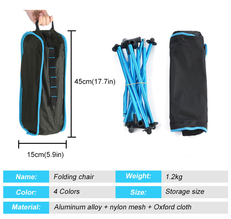 Outdoor Moon Chair Lightweight Fishing Camping BBQ Chairs Portable Folding Extended Hiking Seat Garden Ultralight