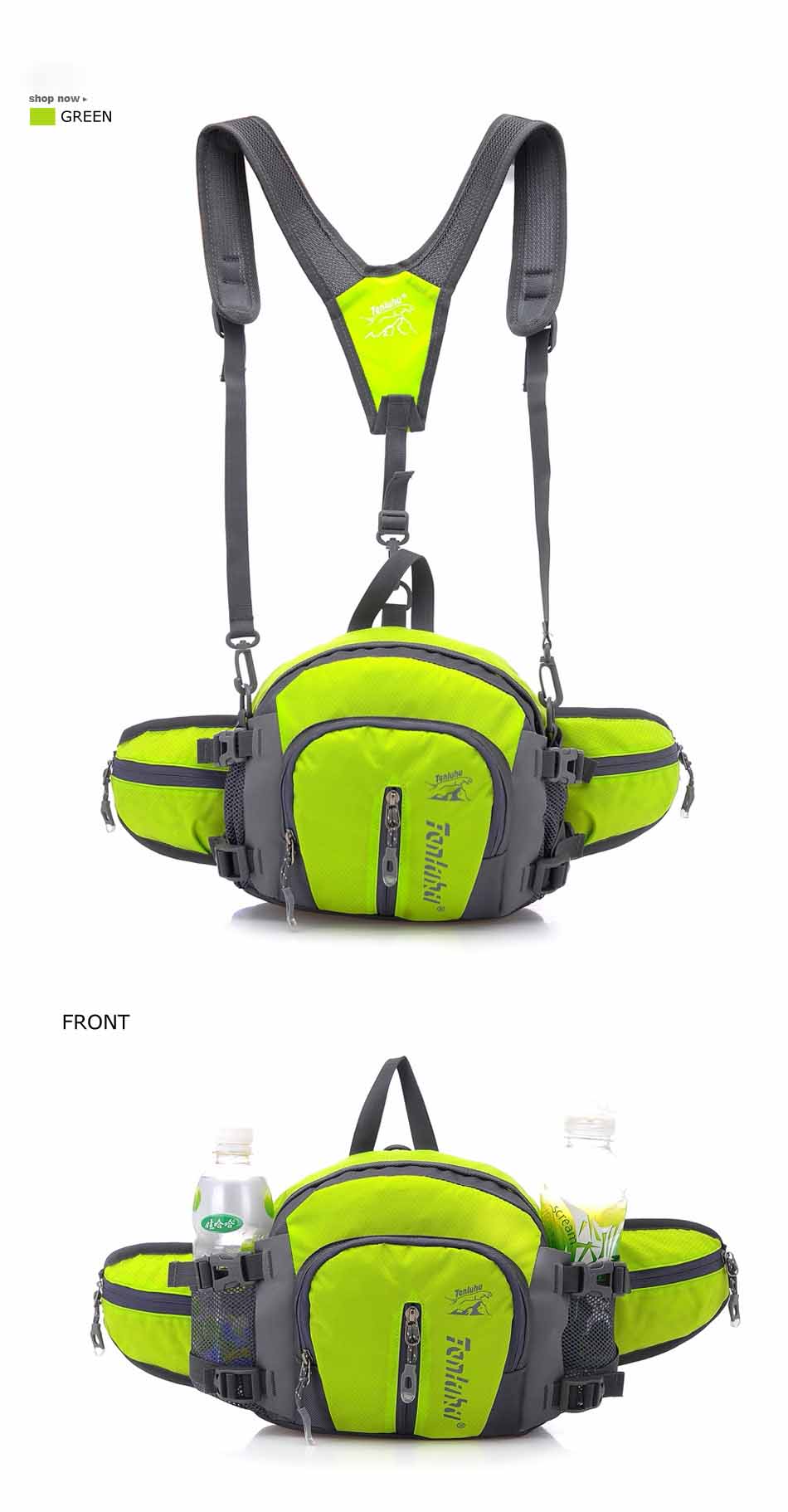 Waterproof Sports Bag Men Women Climbing Hiking Cycling Running Bottle Holder Shoulder Cross Backpack Handbag Waist Bag