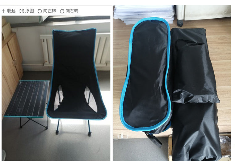 Outdoor Moon Chair Lightweight Fishing Camping BBQ Chairs Portable Folding Extended Hiking Seat Garden Ultralight