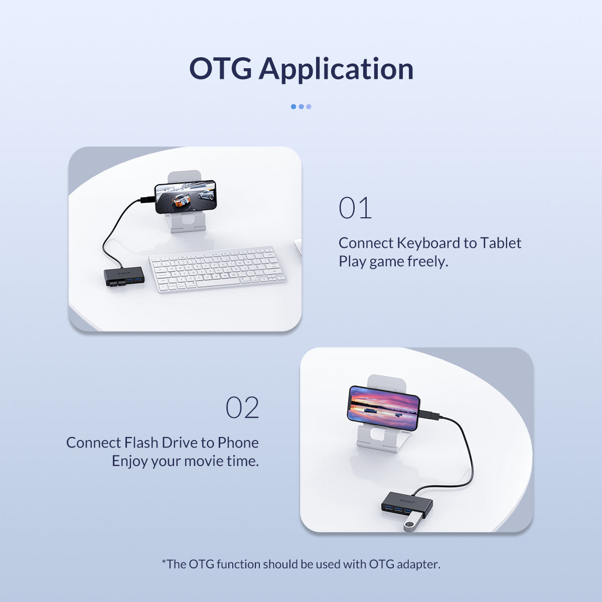 USB HUB 4 Port USB 3.0 Splitter With Micro USB Power Port Multiple High Speed OTG Adapter for Computer Laptop Accessories