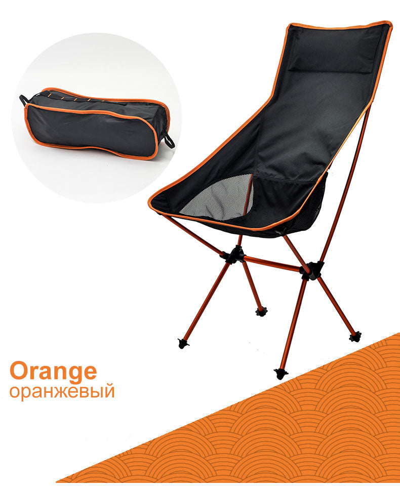 Outdoor Moon Chair Lightweight Fishing Camping BBQ Chairs Portable Folding Extended Hiking Seat Garden Ultralight