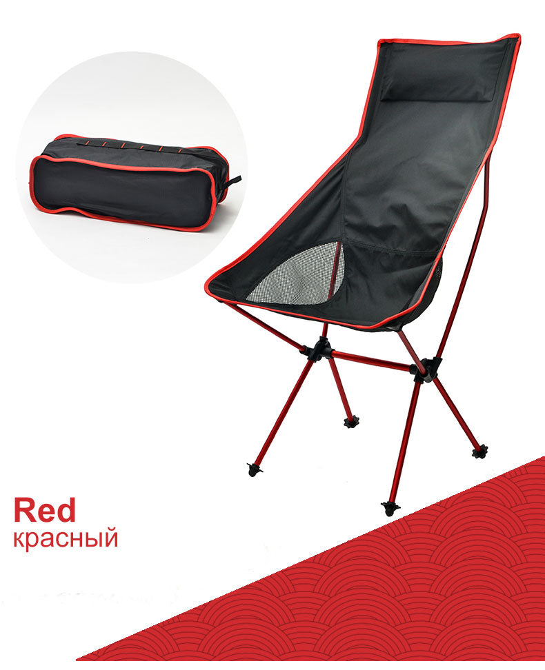 Outdoor Moon Chair Lightweight Fishing Camping BBQ Chairs Portable Folding Extended Hiking Seat Garden Ultralight