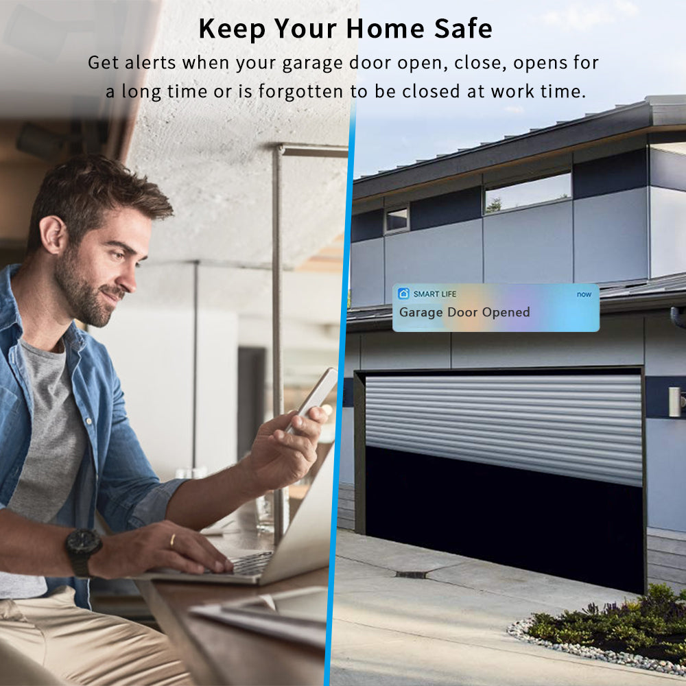 Tuya Smart Life Garage Door Sensor Opener Controller WiFi Switch Amazon Alexa Echo Google Home DIY Smart Home App Alert No Hub