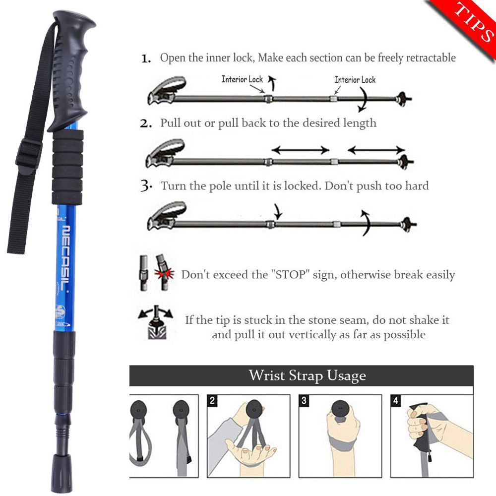 2pcslot walking stick Trekking poles