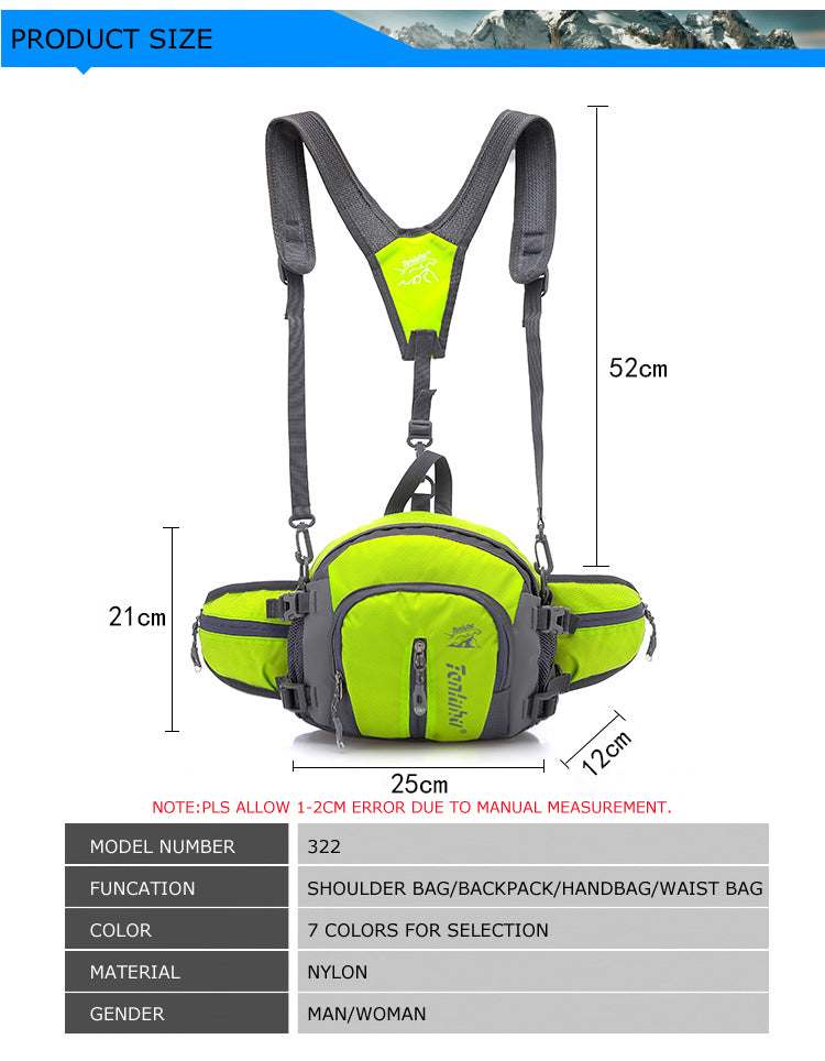 Waterproof Sports Bag Men Women Climbing Hiking Cycling Running Bottle Holder Shoulder Cross Backpack Handbag Waist Bag