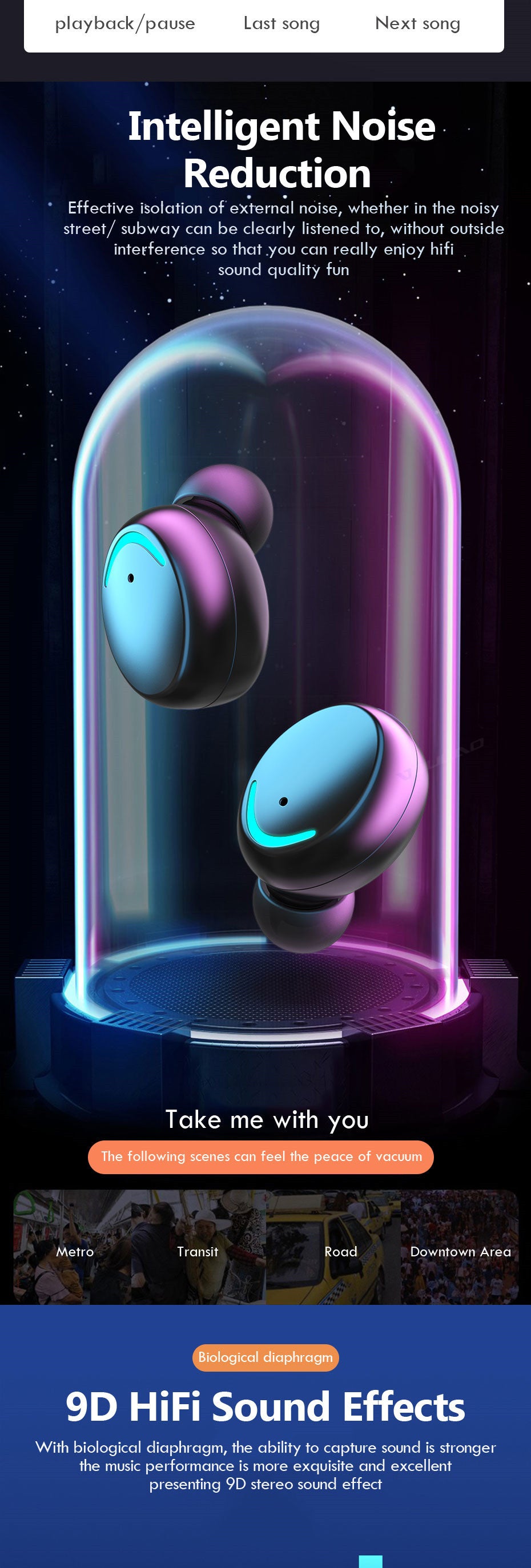 Bluetooth 5.0 Earphones 2200mAh Charging Box Wireless Headphone 9D Stereo Sports Waterproof Earbuds Headsets With Microphone