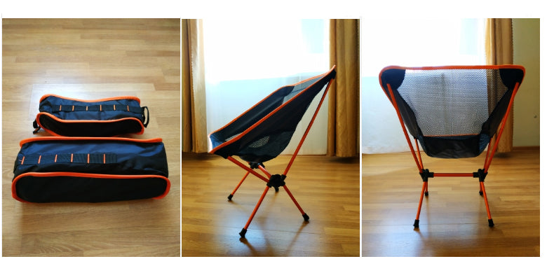Outdoor Moon Chair Lightweight Fishing Camping BBQ Chairs Portable Folding Extended Hiking Seat Garden Ultralight