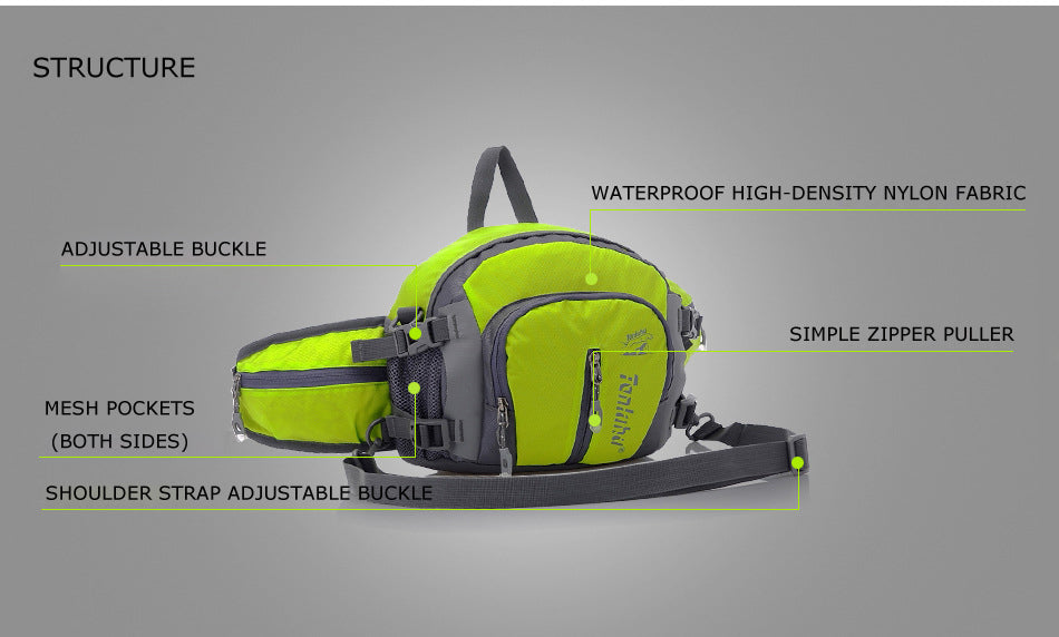 Waterproof Sports Bag Men Women Climbing Hiking Cycling Running Bottle Holder Shoulder Cross Backpack Handbag Waist Bag