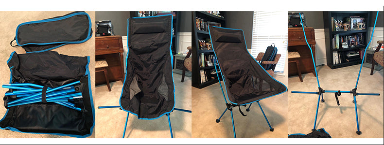 Outdoor Moon Chair Lightweight Fishing Camping BBQ Chairs Portable Folding Extended Hiking Seat Garden Ultralight