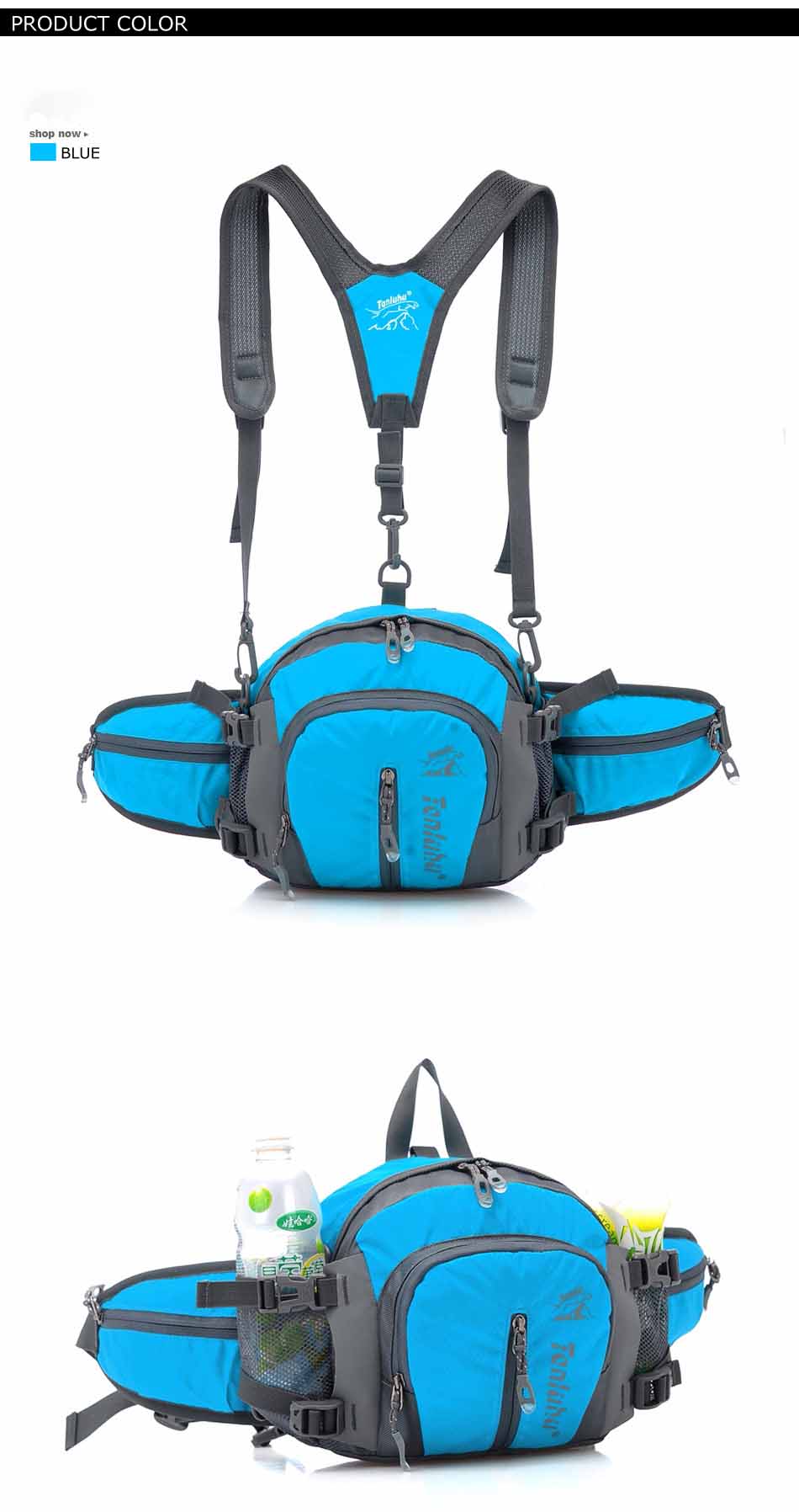 Waterproof Sports Bag Men Women Climbing Hiking Cycling Running Bottle Holder Shoulder Cross Backpack Handbag Waist Bag