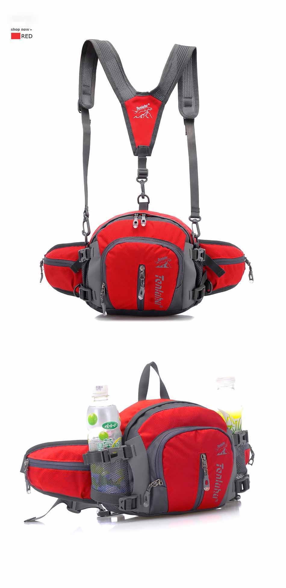 Waterproof Sports Bag Men Women Climbing Hiking Cycling Running Bottle Holder Shoulder Cross Backpack Handbag Waist Bag