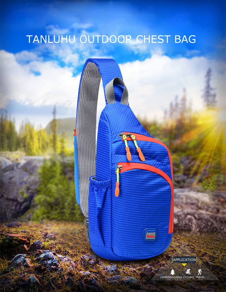 Waterproof Nylon Outdoor Sports Anti Theft Bag Climbing Hiking Cycling Bottle Holder Shoulder Cross Body Chest Bag