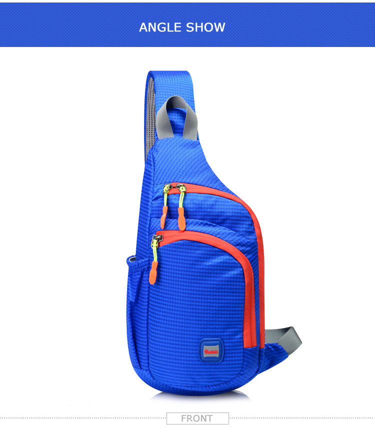 Waterproof Nylon Outdoor Sports Anti Theft Bag Climbing Hiking Cycling Bottle Holder Shoulder Cross Body Chest Bag