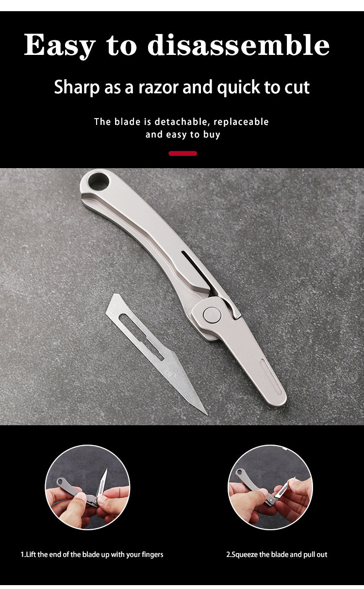 Folding knife multi-functional emergency medical EDC titanium