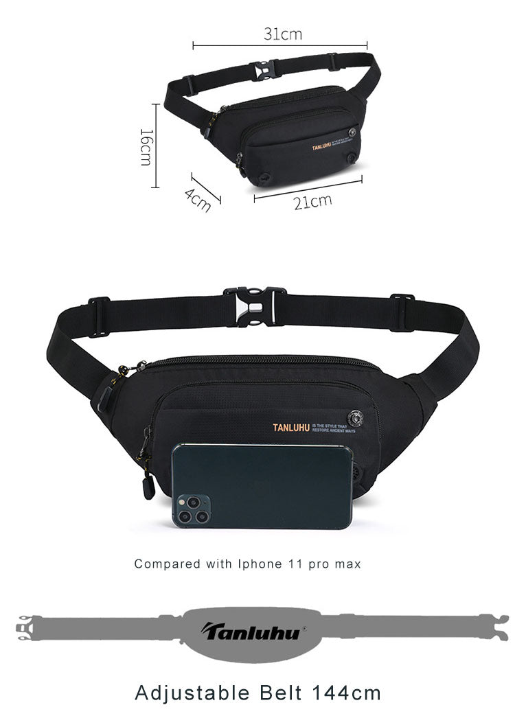 Fashion Man Waist Bag Fanny Pack Waterproof Chest Pack