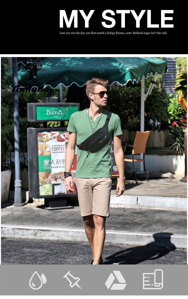 Fashion Man Waist Bag Fanny Pack Waterproof Chest Pack