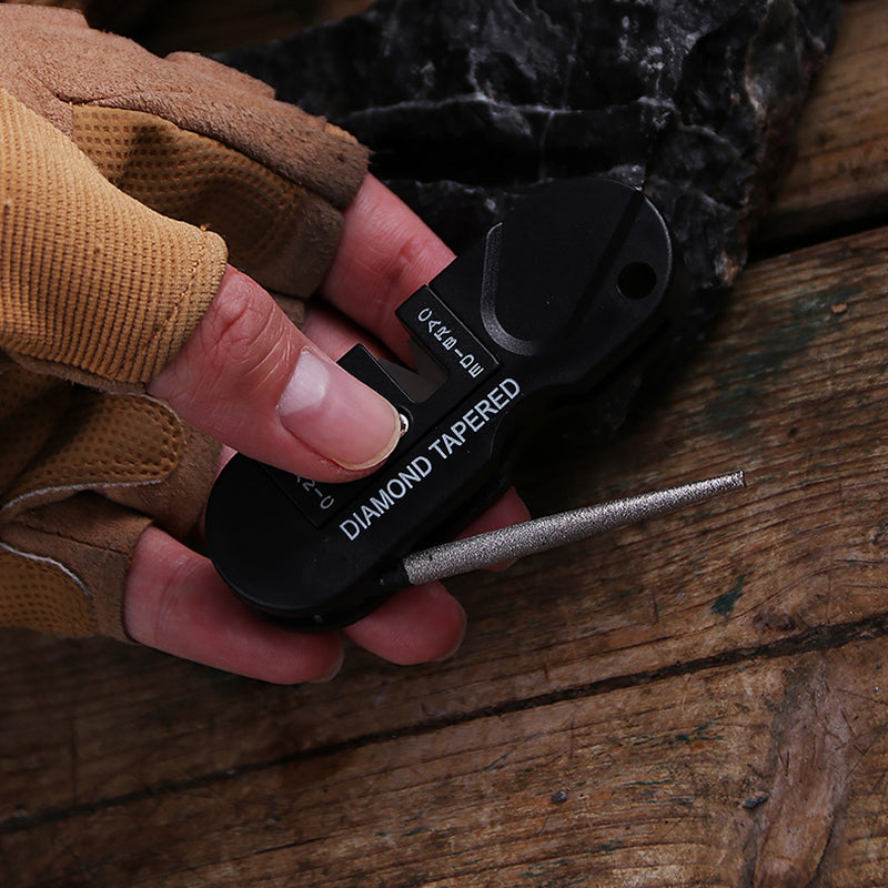 Outdoor Pocket Knife Sharpener Camping Equipment Portable Durable Outdoor Survival Tools Multifunctional Fish Hook Sharpen Stone