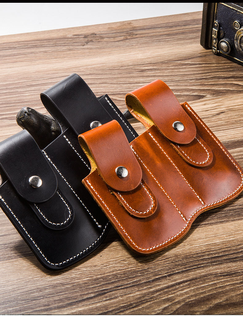 Leather Multitool Pouch with Two Pockets